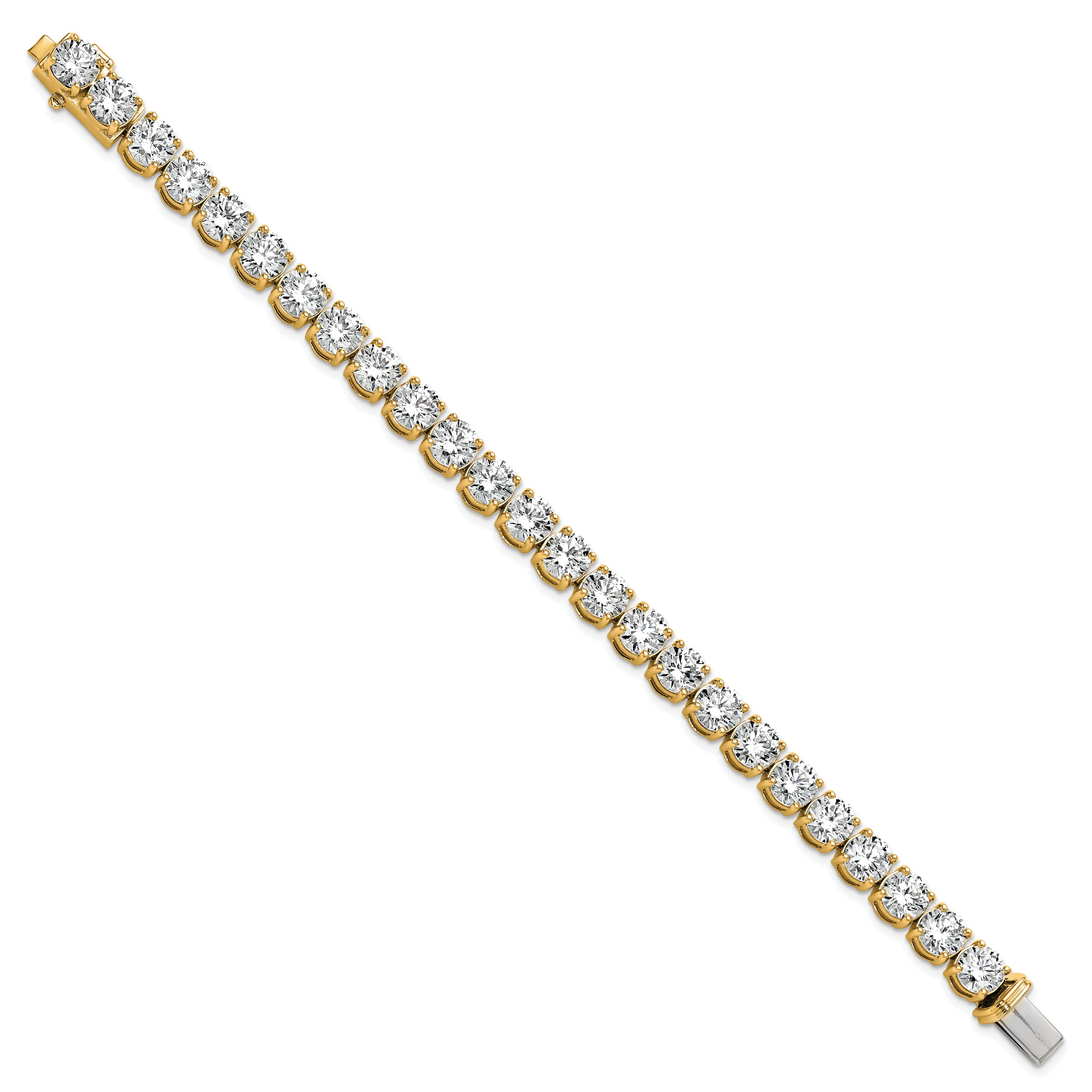 14k Yellow Gold 25 Ct. Lab Grown Diamond VS/SI+ G+ Tennis Bracelet