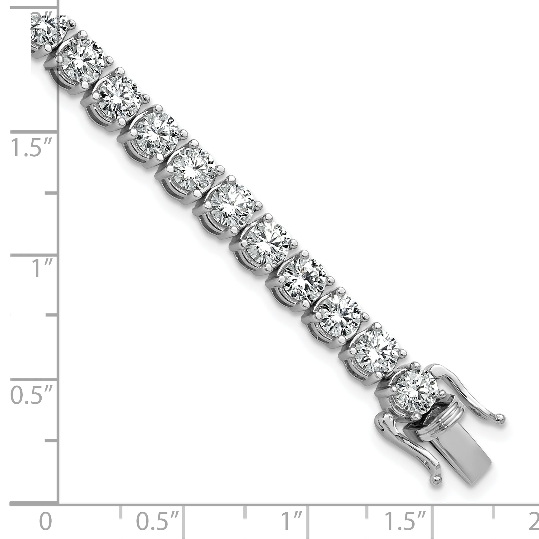 14K White Gold 11 1/8 Carat Lab Grown Diamond Vs+ F+ Complete Tennis Bracelet