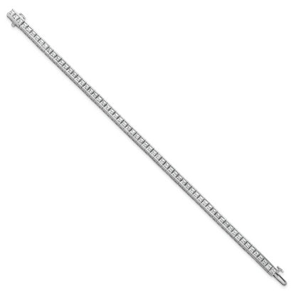 14k White Gold 7 Ct. Lab Grown Diamond VS/SI+ G+ Princess Tennis Bracelet