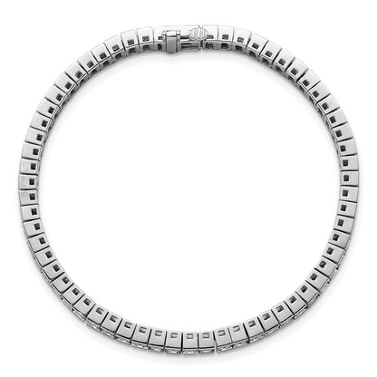 14k White Gold 7 Ct. Lab Grown Diamond VS/SI+ G+ Princess Tennis Bracelet