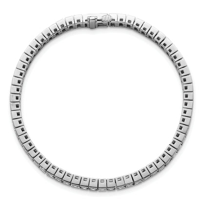 14k White Gold 7 Ct. Lab Grown Diamond VS/SI+ G+ Princess Tennis Bracelet