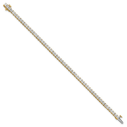 14K Yellow Gold Certified Vs Def Lab Grown Princess Diamond Tennis Bracelet