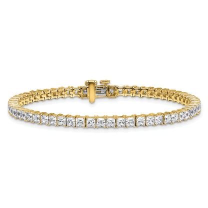 14K Yellow Gold Certified Vs Def Lab Grown Princess Diamond Tennis Bracelet