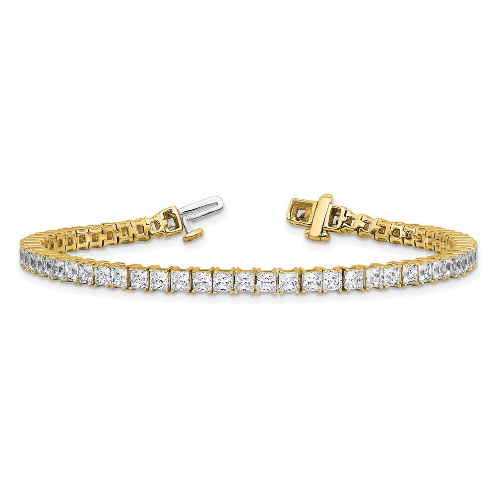 14K Yellow Gold Certified Vs/Si Fgh Lab Grown Princess Diamond Tennis Brace
