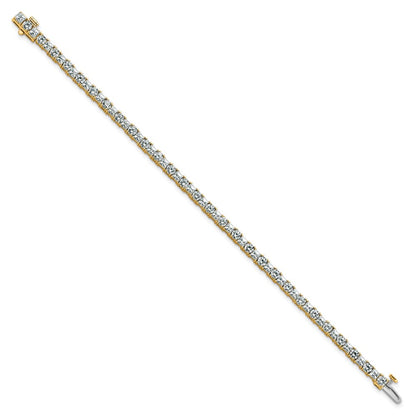 14K Yellow Gold Vs Def Certified Lab Grown Princess And Round Diamond Tennis Br