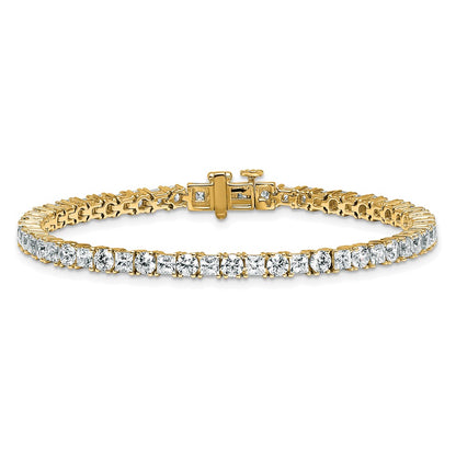 14K Yellow Gold Vs/Si Fgh Certified Lab Grown Princess And Round Diamond Tennis Bra