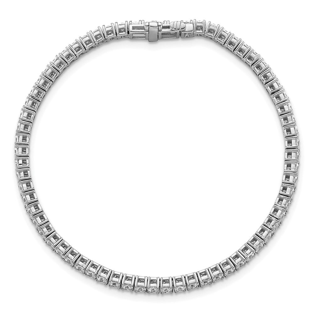 14K White Gold 5 Carat Lab Grown Diamond Vs+ F+ Complete Princess Prong Set Tennis Bracelet
