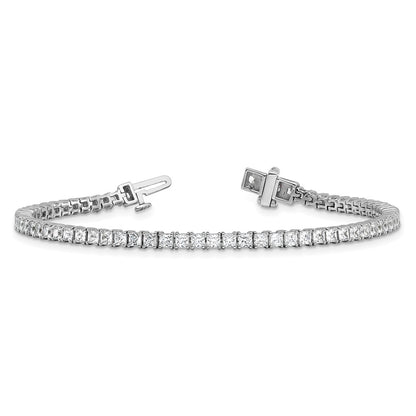 14K White Gold Certified Lab Grown Diamond Vs/Si Fgh Princess Tennis Bracel