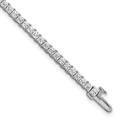 14K White Gold Certified Lab Grown Diamond Vs/Si Fgh Princess Tennis Bracel