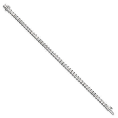 14K White Gold 10 Carat Lab Grown Diamond Vs+ F+ Complete Princess Prong Set Tennis Bracelet