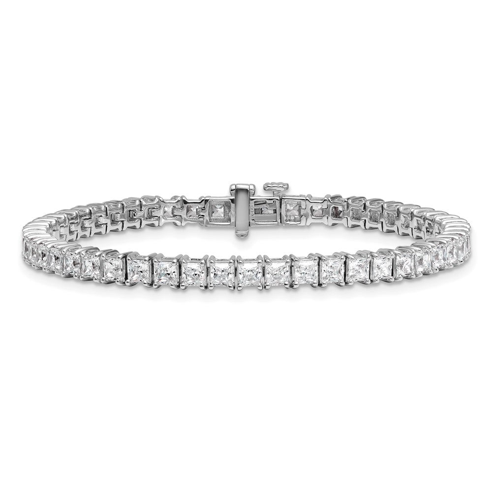 14K White Gold 10 Carat Lab Grown Diamond Vs/Si+ G+ Complete Princess Prong Set Tennis Bracelet