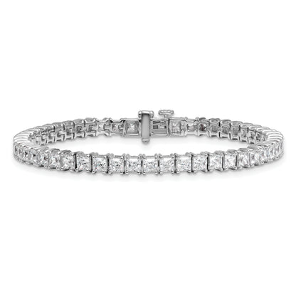 14K White Gold 10 Carat Lab Grown Diamond Vs/Si+ G+ Complete Princess Prong Set Tennis Bracelet
