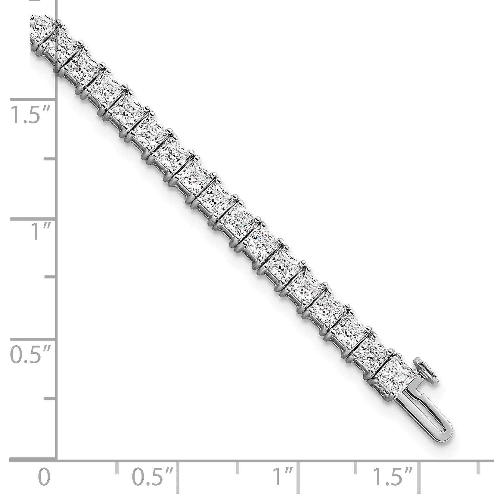 14K White Gold 10 Carat Lab Grown Diamond Vs+ F+ Complete Princess Prong Set Tennis Bracelet