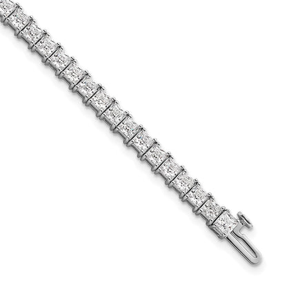 14K White Gold Certified Lab Grown Diamond Vs/Si Fgh Princess Tennis Bracel
