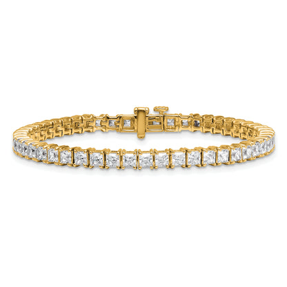 14k Yellow Gold 10 Ct. Lab Grown Diamond VS/SI+ G+ Princess Tennis Bracelet