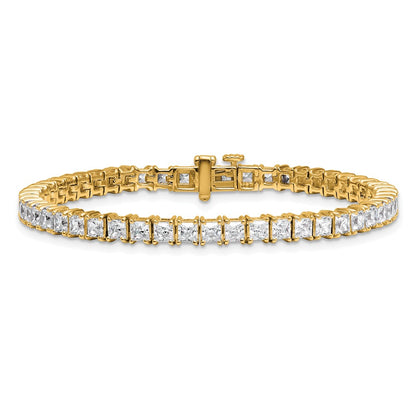 14k Yellow Gold 10 Ct. Lab Grown Diamond VS/SI+ G+ Princess Tennis Bracelet