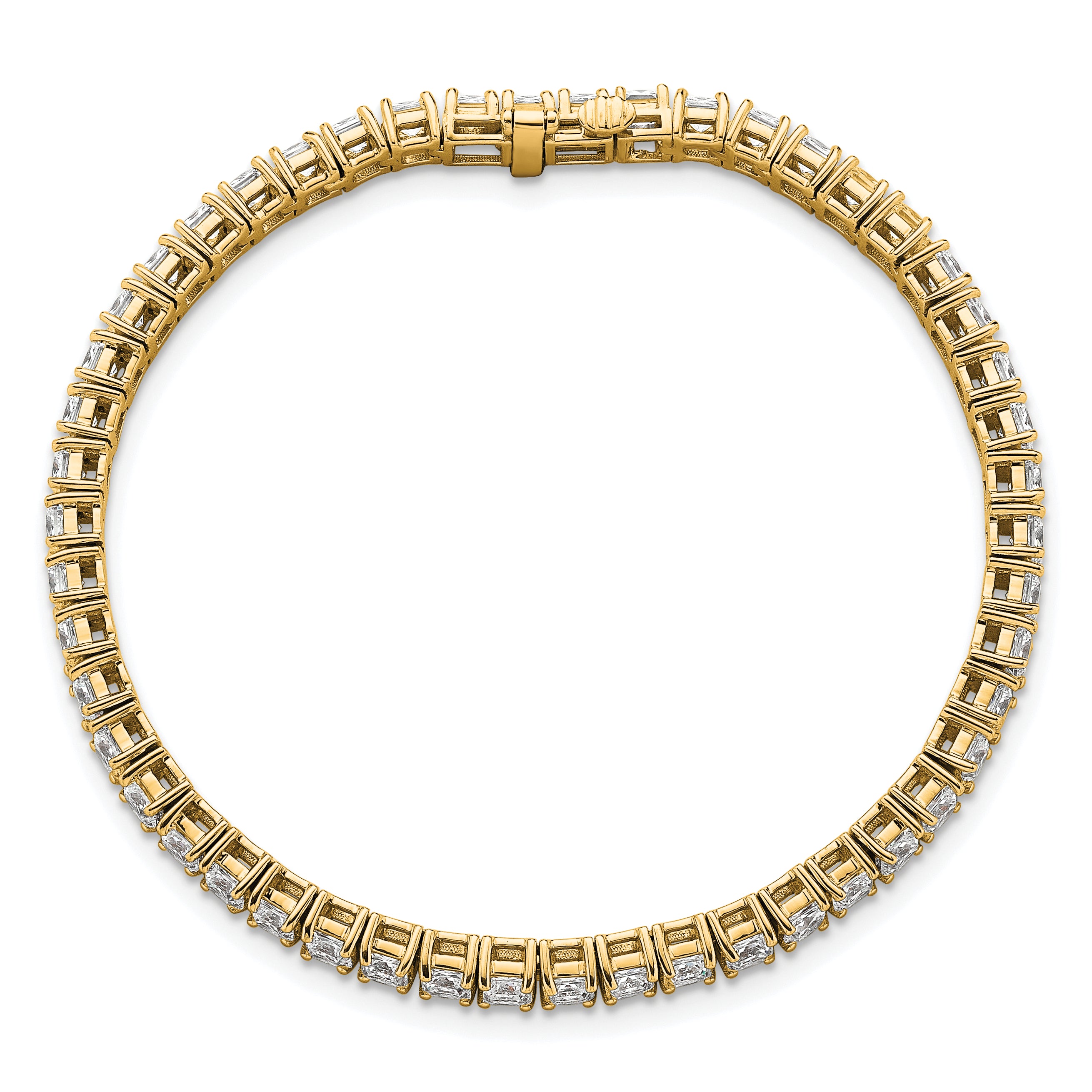 14k Yellow Gold 10 Ct. Lab Grown Diamond VS/SI+ G+ Princess Tennis Bracelet