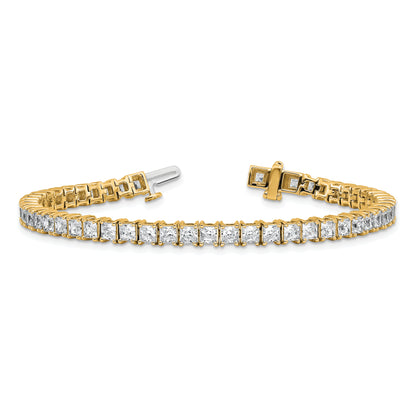 14k Yellow Gold 10 Ct. Lab Grown Diamond VS/SI+ G+ Princess Tennis Bracelet