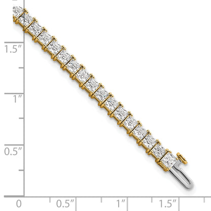 14k Yellow Gold 10 Ct. Lab Grown Diamond VS/SI+ G+ Princess Tennis Bracelet