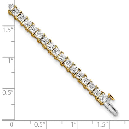 14k Yellow Gold 10 Ct. Lab Grown Diamond VS/SI+ G+ Princess Tennis Bracelet