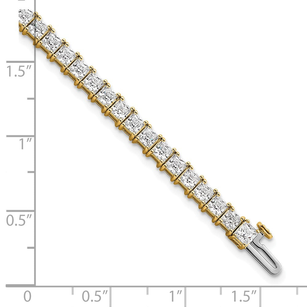 14K Yellow Gold Certified Lab Grown Diamond Vs/Si Fgh Princess Tennis Bracelet