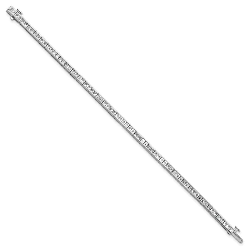 14k White Gold 14kw 6 Ct. Lab Grown Diamond VS/SI+ G+ Princess Tennis Bracelet