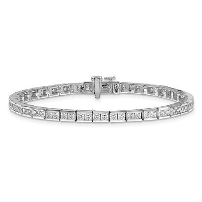 14k White Gold 5 Ct. Lab Grown Diamond VS/SI+ G+ Princess Tennis Bracelet