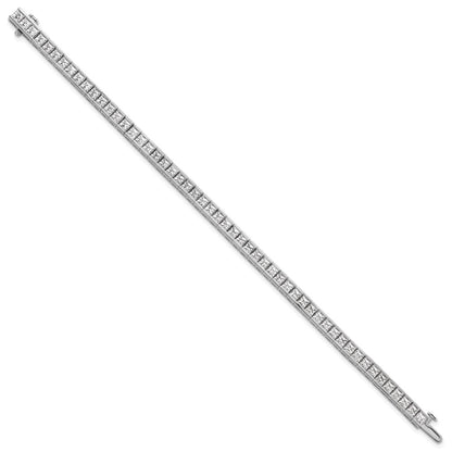14K White Gold 10 Carat Lab Grown Diamond Vs+ F+ Complete Princess Bezel Set Tennis Bracelet