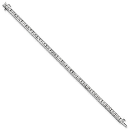 14K White Gold 10 Carat Lab Grown Diamond Vs+ F+ Complete Princess Bezel Set Tennis Bracelet