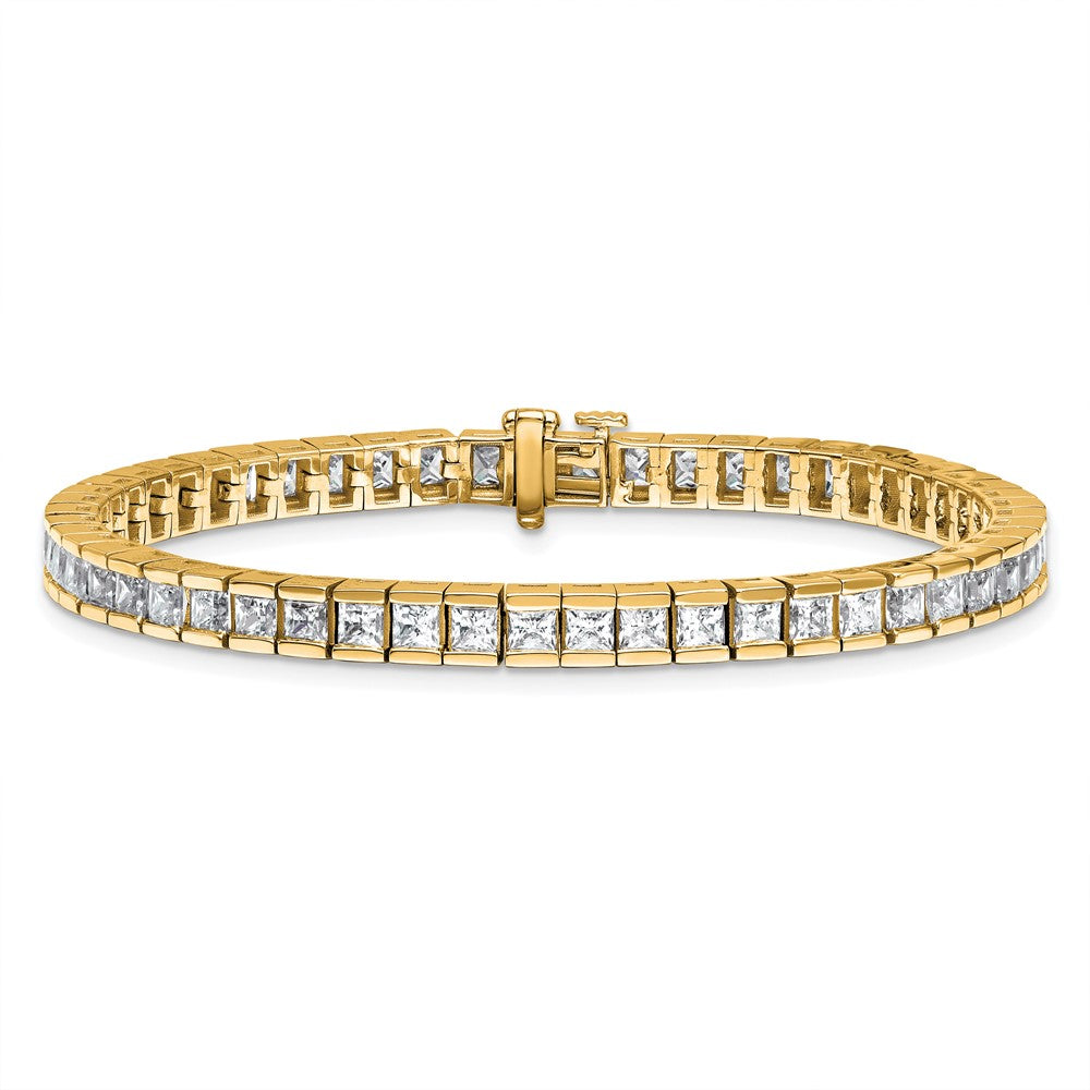 14K Yellow Gold Certified Lab Grown Diamond Vs/Si Fgh Princess Tennis Bracelet