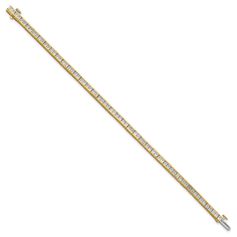 14k Yellow Gold Lab Grown Diamond VS/SI FGH Princess Tennis Bracelet