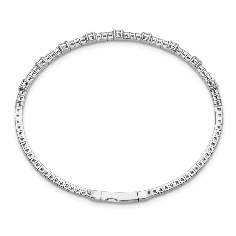 14K White Gold 1 1/3 Carat Lab Grown Diamond Vs/Si+ G+ Complete Bangle