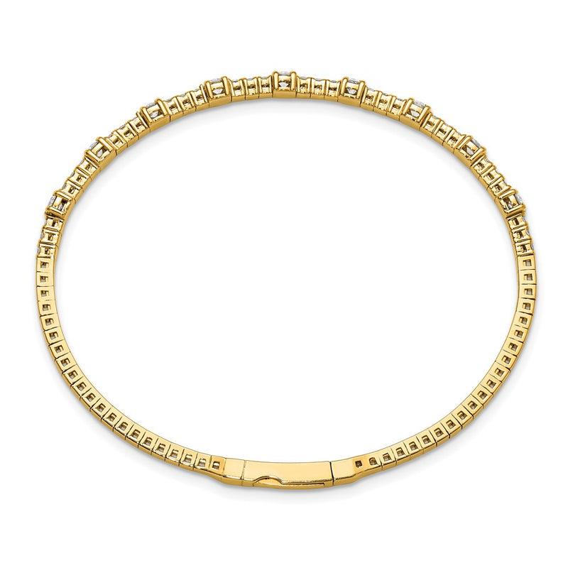 14K Yellow Gold 1 1/3 Carat Lab Grown Diamond Vs/Si+ G+ Complete Bangle