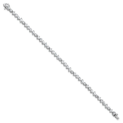 14K White Gold 5 1/3 Carat Lab Grown Diamond Vs/Si+ G+ Complete Multiple Shape Fashion Tennis Bracelet