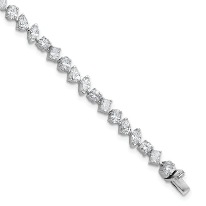 14K White Gold 5 1/3 Carat Lab Grown Diamond Vs/Si+ G+ Complete Multiple Shape Fashion Tennis Bracelet
