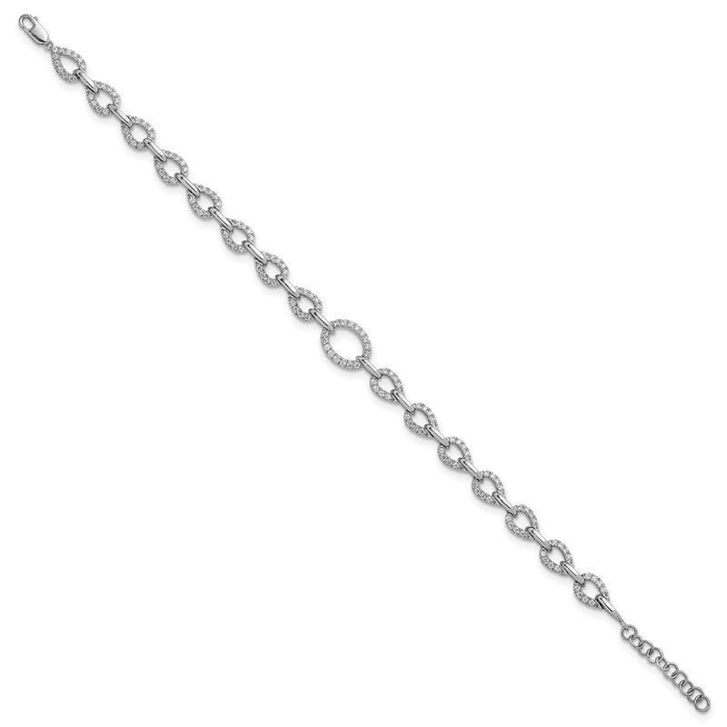 14k White Gold 1 3/8 Ct. Lab Grown Diamond VS/SI+ G+ 7 inch with 1 inch extenton Bracelet