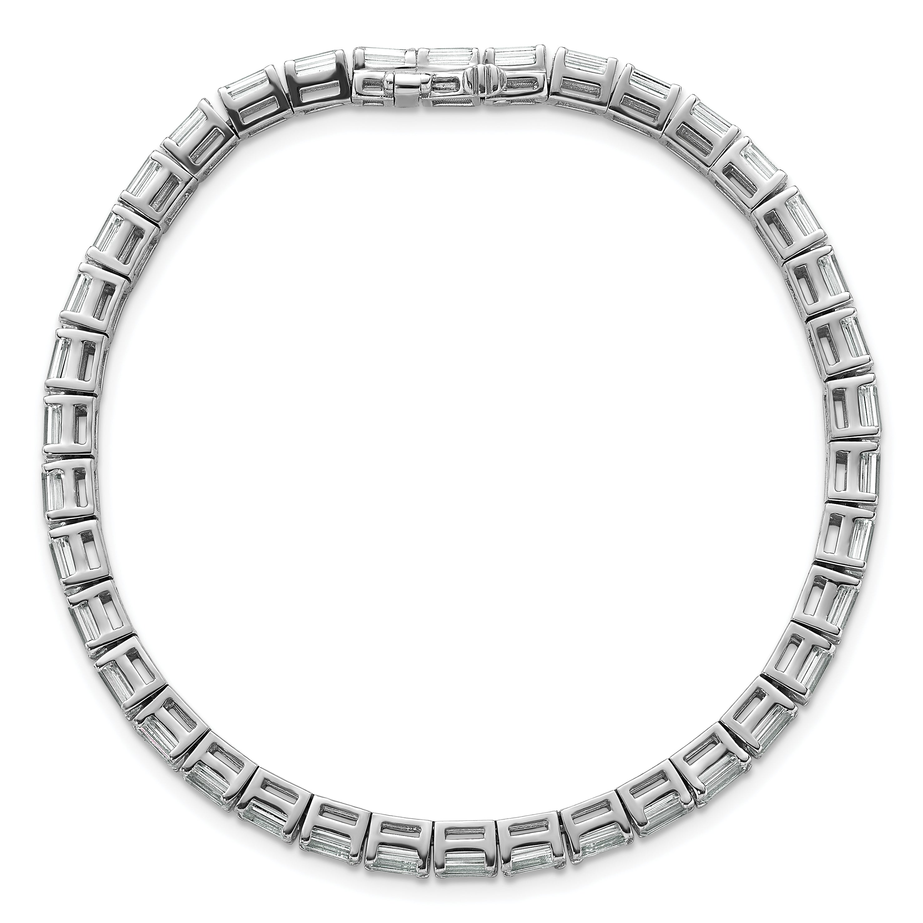 14k White Gold 10 Ct. Lab Grown Diamond VS/SI+ G+ Emerald Tennis Bracelet