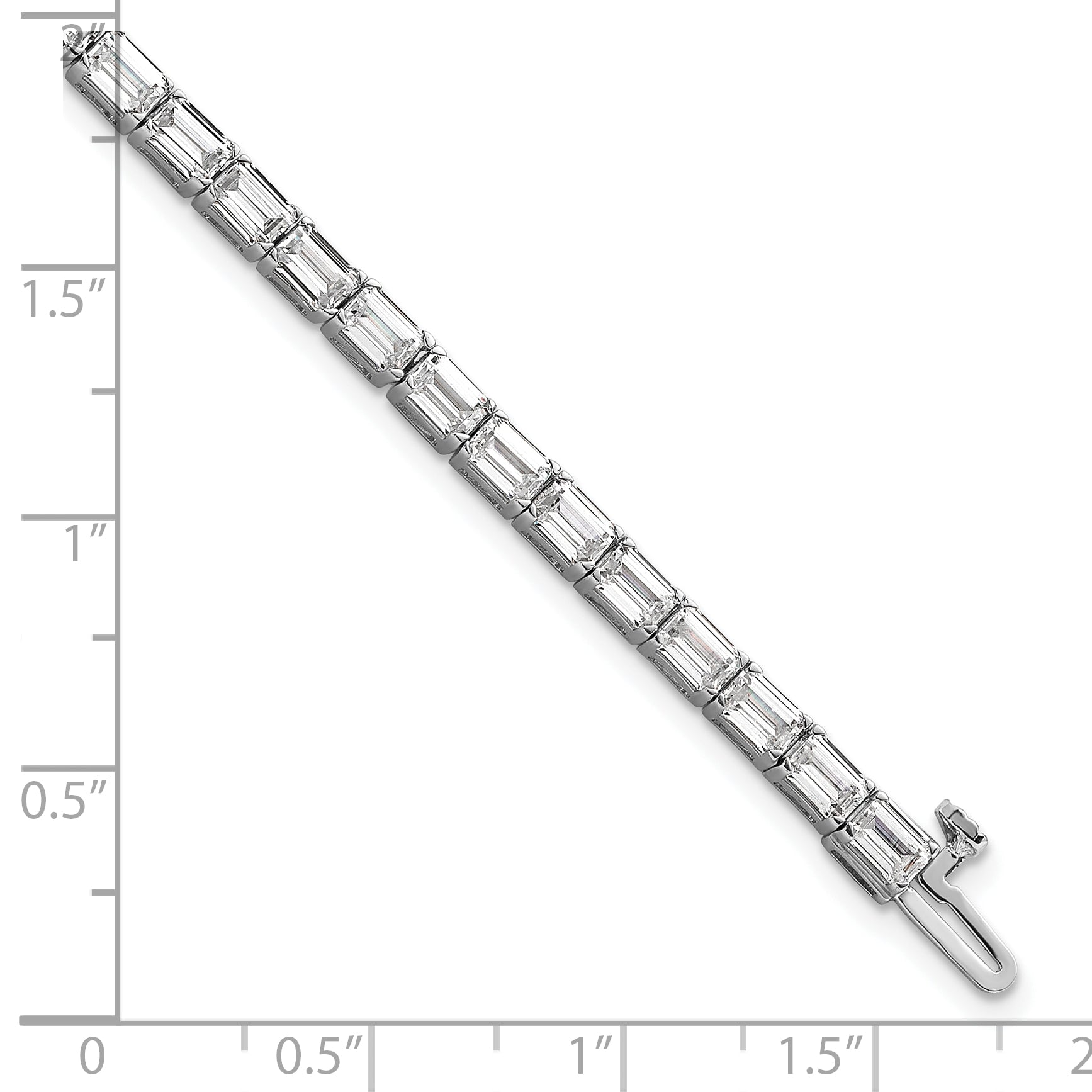 14k White Gold 10 Ct. Lab Grown Diamond VS/SI+ G+ Emerald Tennis Bracelet