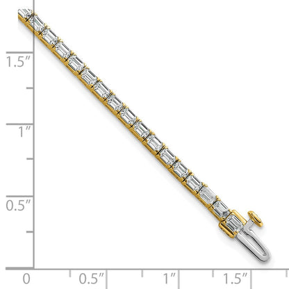 14k Yellow Gold 5 Ct. Lab Grown Diamond VS/SI+ G+ Emerald Tennis Bracelet