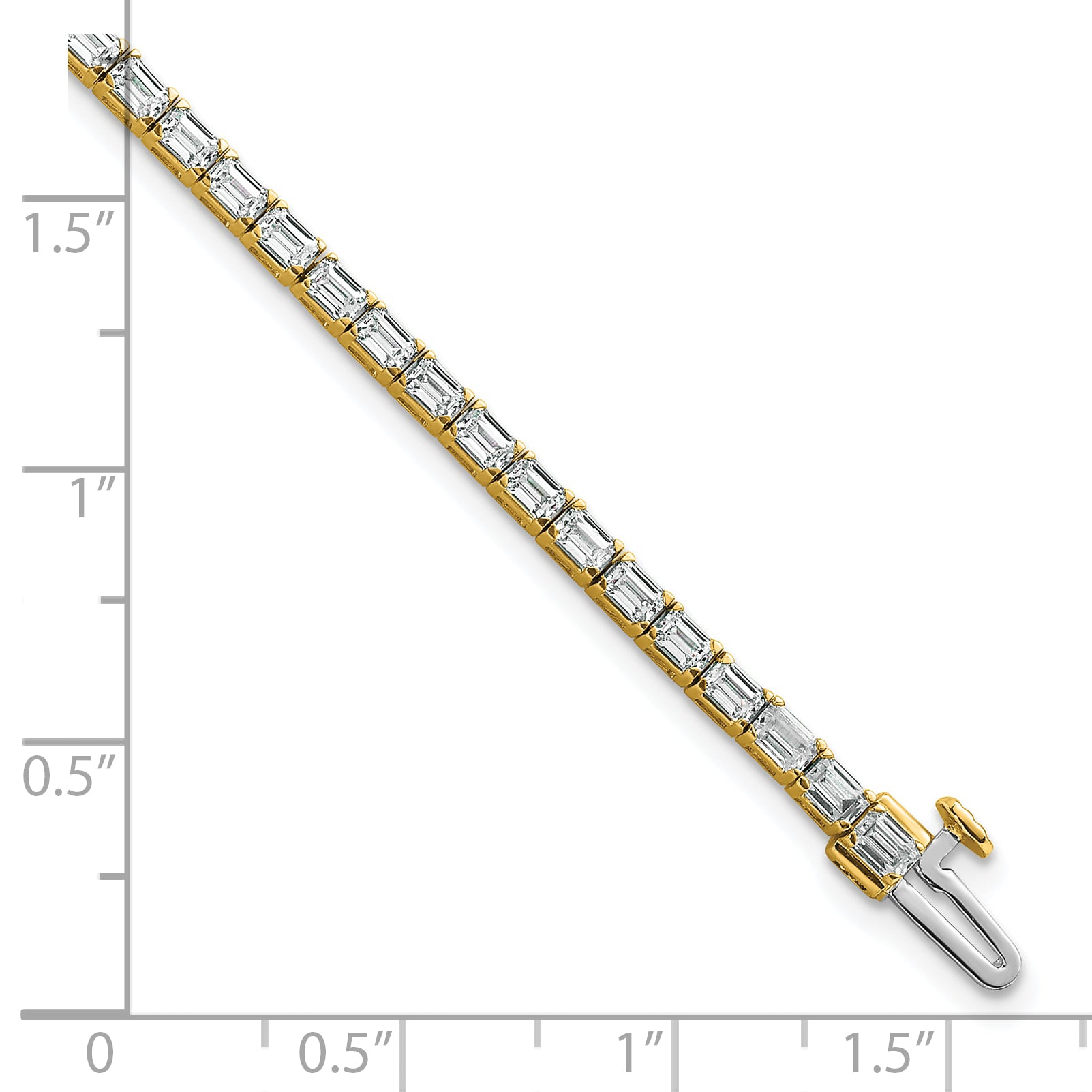 14k Yellow Gold 5 Ct. Lab Grown Diamond VS/SI+ G+ Emerald Tennis Bracelet