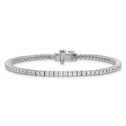 14K White Gold 4Ctw Vs+ F+ Lab Grown Princess Diamond Tennis Bracelet