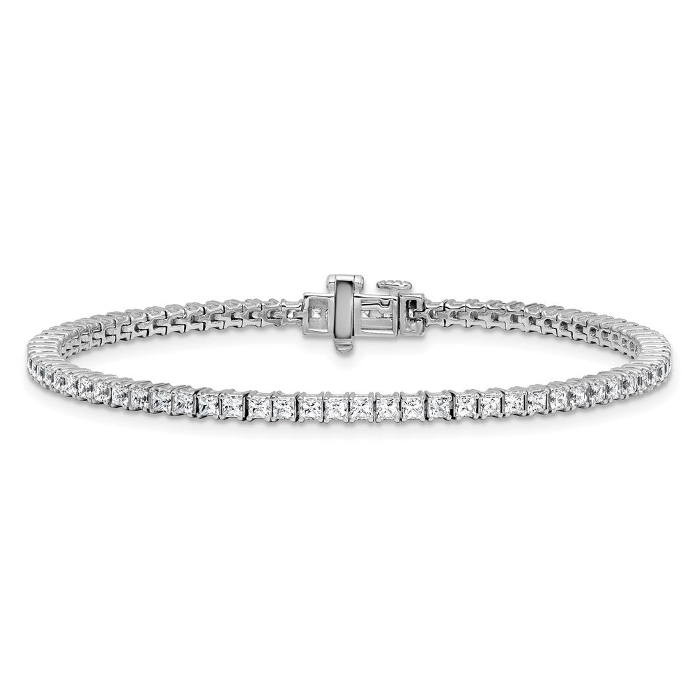 14K White Gold 4Ctw Vs+ F+ Lab Grown Princess Diamond Tennis Bracelet