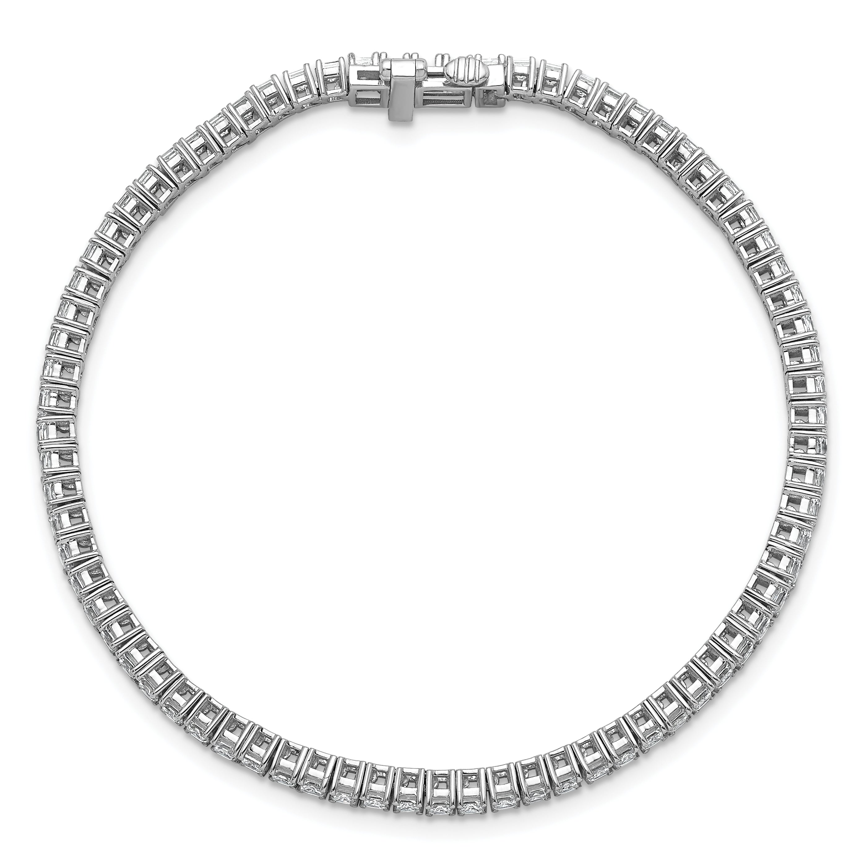 14K White Gold 4Ctw Vs+ F+ Lab Grown Princess Diamond Tennis Bracelet