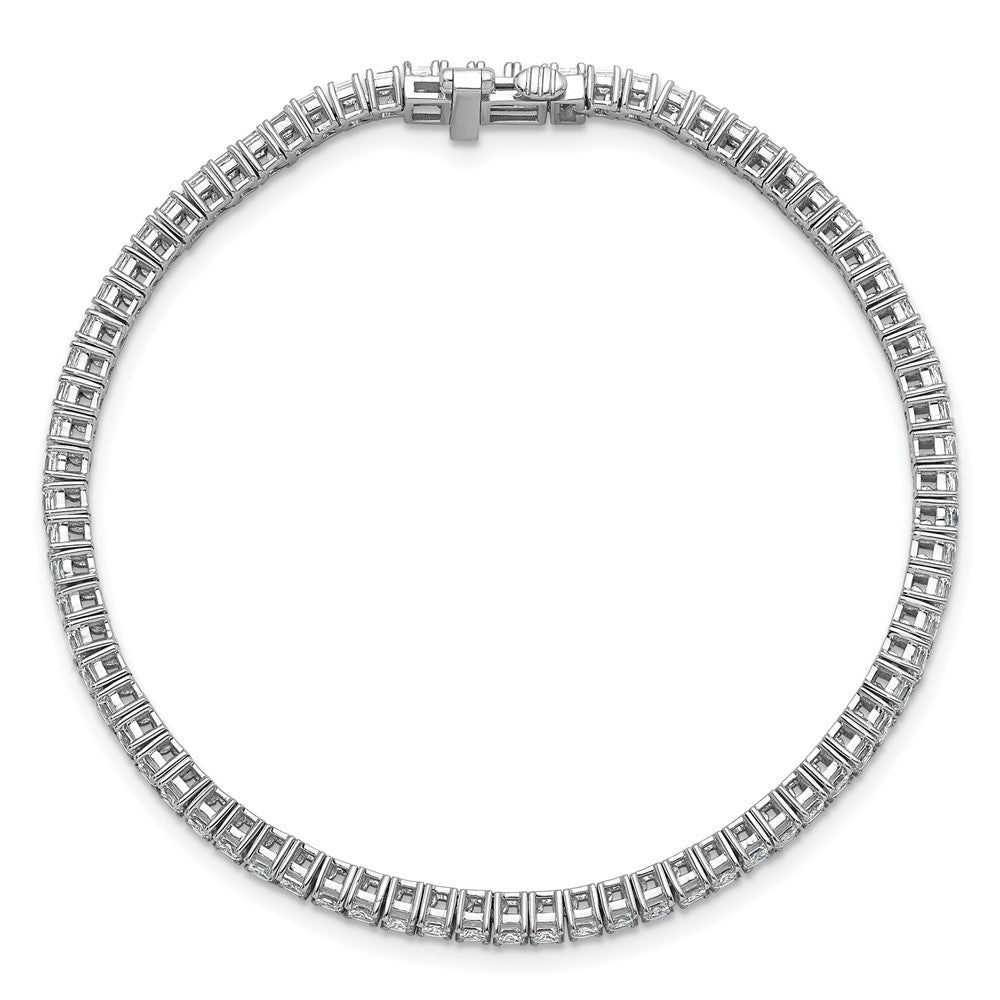 14K White Gold 4Ctw Vs+ F+ Lab Grown Princess Diamond Tennis Bracelet