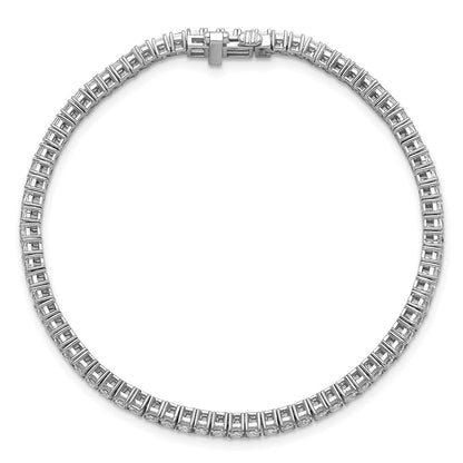 14K White Gold 4Ctw Vs+ F+ Lab Grown Princess Diamond Tennis Bracelet