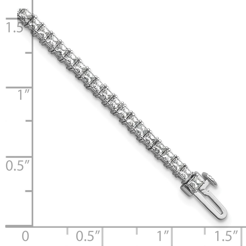 14K White Gold Wg Certified 4Ctw Vs Def Lab Grown Princess Diamond Tennis Bracelet