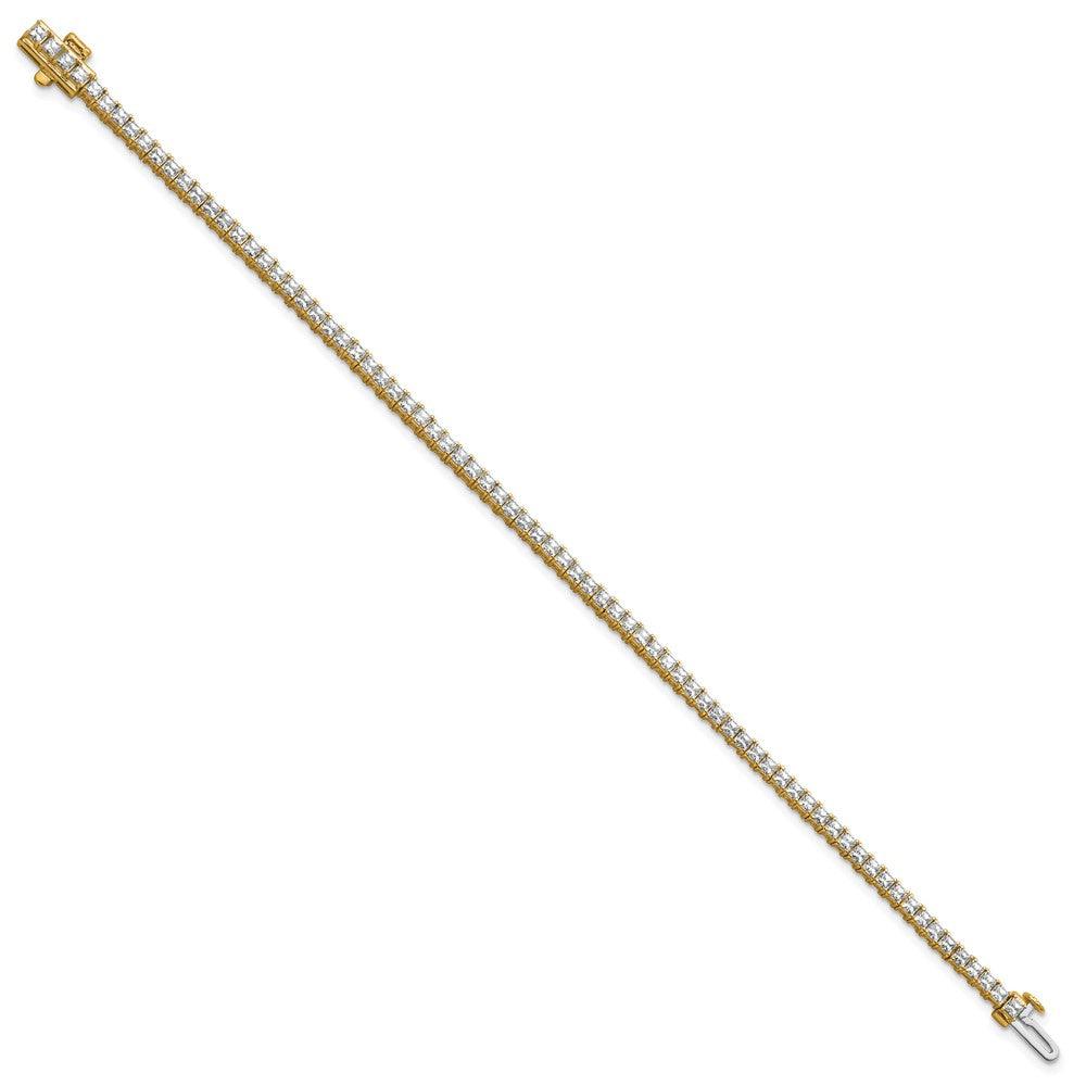 14K Yellow Gold 4Ctw Vs/Si+ G+ Lab Grown Princess Diamond Tennis Bracele