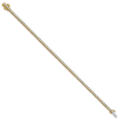 14K Yellow Gold 4Ctw Vs/Si+ G+ Lab Grown Princess Diamond Tennis Bracele