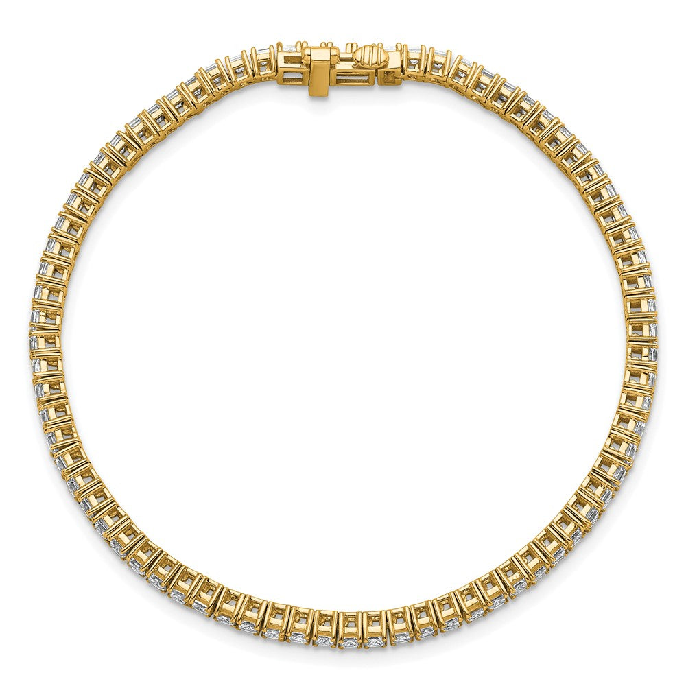 14K Yellow Gold 4Ctw Vs+ F+ Lab Grown Princess Diamond Tennis Bracele