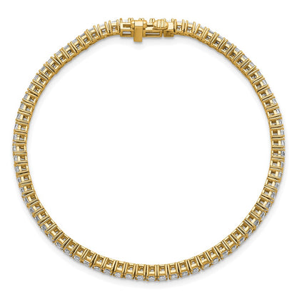 14K Yellow Gold 4Ctw Vs/Si+ G+ Lab Grown Princess Diamond Tennis Bracele